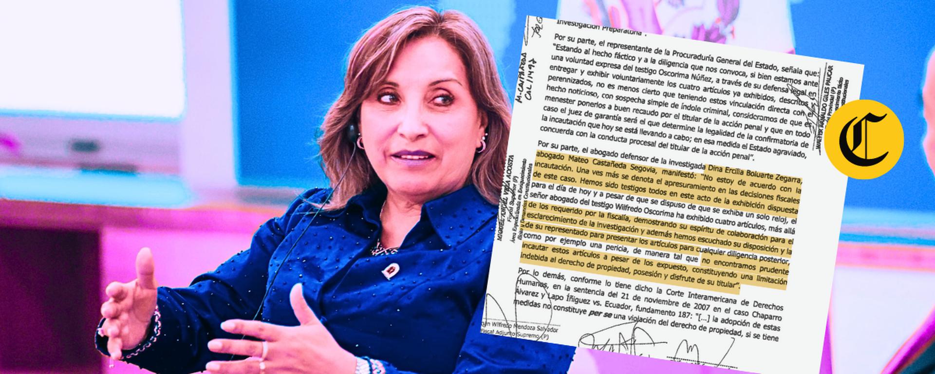 Defensa de Dina Boluarte se opuso a la incautación de los Rolex y la pulsera: los detalles del acta fiscal