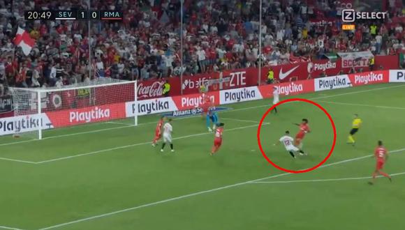Real Madrid vs. Sevilla: el golazo de los andaluces para el 2-0 tras sensacional contra. (Foto: captura)