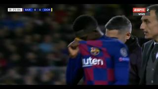 Barcelona vs. Borussia Dortmund: Ousmane Dembélé tuvo que ser sustituido por lesión [VIDEO]