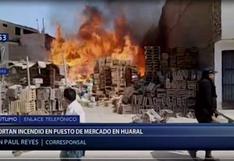 Huaral: bomberos controlan incendio en depósito del mercado García Alonso | VIDEO