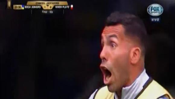 Carlos Tévez y el enérgico grito tras el gol del equipo 'xeneize'  | Foto: captura