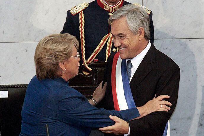 Piñera succeeded Michelle Bachelet in power on two occasions.  (GET IMAGES).