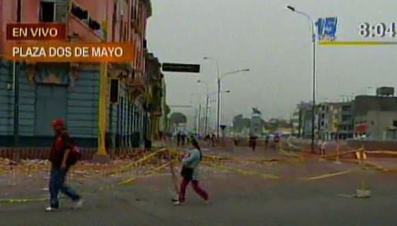 Vía entre Plaza Dos de Mayo y Plaza Unión permanece cerrada