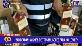 Ate: adulteran bebidas alcohólicas valorizadas en S/3,000 para venderlos en fiestas de Halloween | VIDEO