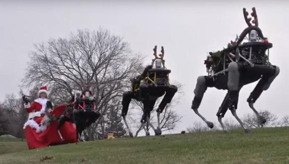 Mira este peculiar trineo de Navidad jalado por robots [VIDEO]
