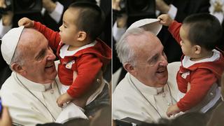 Niño le quitó el solideo al papa Francisco en celebración adelantada de su cumpleaños [FOTOS]