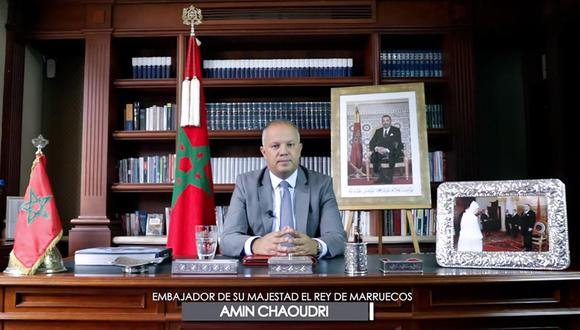 Amín Chaoudri presentó sus cartas credenciales que lo acreditan como embajador extraordinario y plenipotenciario del reino de Marruecos en el Perú el 5 de agosto del 2019, ante el entonces presidente Martín Vizcarra.