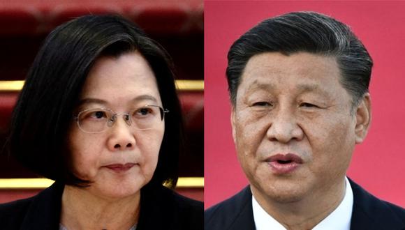 La presidenta de Taiwán, Tsai Ing-wen, y su homólogo china, Xi Jinping. (Foto: SAM YEH / ANTHONY WALLACE / AFP).