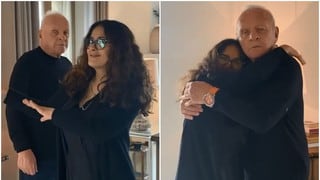 Anthony Hopkins celebra su Oscar a Mejor actor bailando con Salma Hayek 