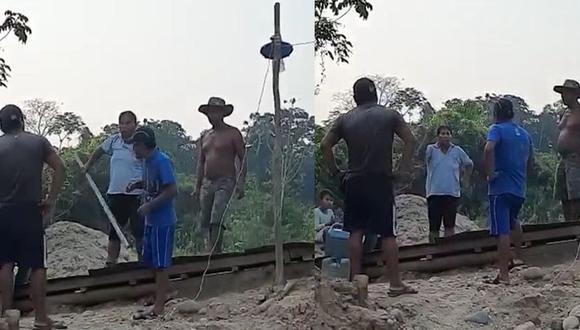 Madre de Dios: Cahuapaza Cahuapaza llegó hasta esa zona luego de ser alertado por vigilantes comunales sobre la presencia de mineros ilegales. (Foto: Captura de video)