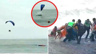 Magdalena: Dos parapentes se estrellan en el mar y pasajeros salvan de morir