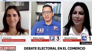 Candidatos al Congreso por el Callao Patricia Chirinos y Willian Sánchez debatieron en El Comercio