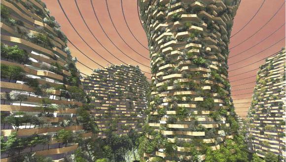 Pensando en el 2117, el arquitecto Stefano Boeri ha ideado un proyecto de edificios en Marte.(Foto: Difusión)