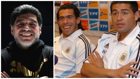 Diego Maradona no se guardó nada. El otrora '10' de la selección argentina se pronunció sobre las diferencias entre Juan Román Riquelme y Carlos Tevez. (Foto: Agencias)