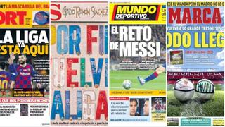 ¡El regreso de LaLiga! Diarios españoles festejan en portadas la reanudación de la Primera División | FOTOS