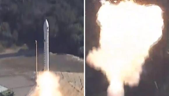 El cohete japonés Kairos, que explotó durante su lanzamiento al espacio en una plataforma de Kushimoto, Wakayama, oeste de Japón, el 13 de marzo de 2024. (Capturas de Twitter/X @BNONews)