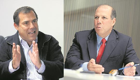 El ministro Bruno Giuffra y el líder del consorcio Kuntur Wasi Carlos Vargas Loret de Mola.