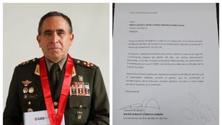 Comandante general del Ejército renuncia al cargo y pide su pase a retiro