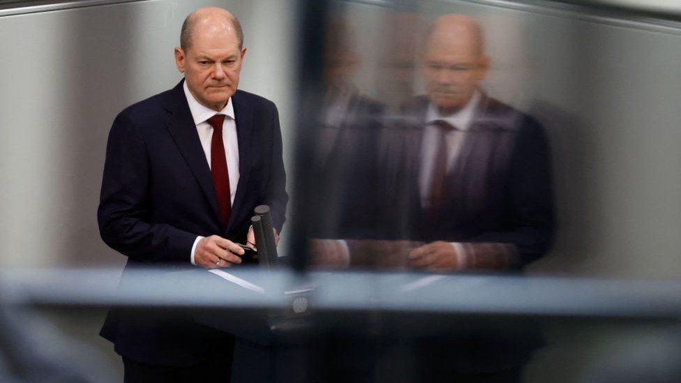 German Chancellor Olaf Scholz announced a drastic turn in German foreign policy.  (GETTY IMAGES).