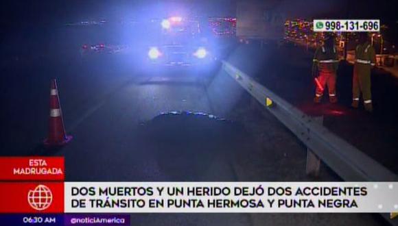 Accidentes se ocurrieron en Punta Negra y en Punta Hermosa. (Captura: América Noticias)