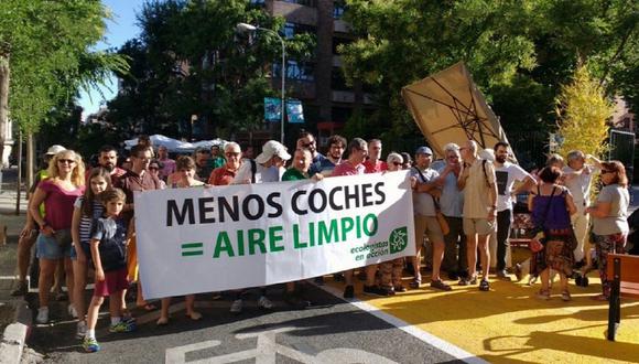 Protestan en Madrid contra proyecto que busca talar más de mil árboles. (Foto: @ecologistas)