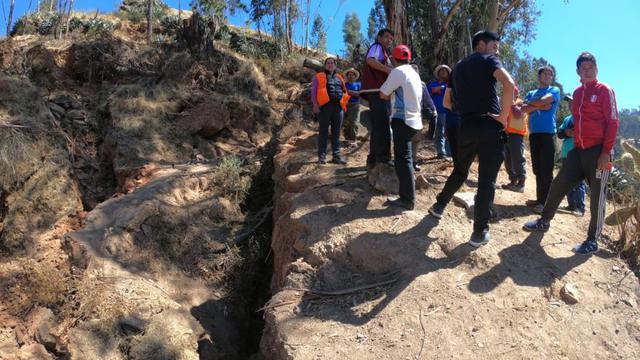 Áncash: esta es la falla geológica que afecta a dos poblados de Yauya. (Foto: Defensa Civil de Yauya y Carlos Fermín Fitzcarrald)
