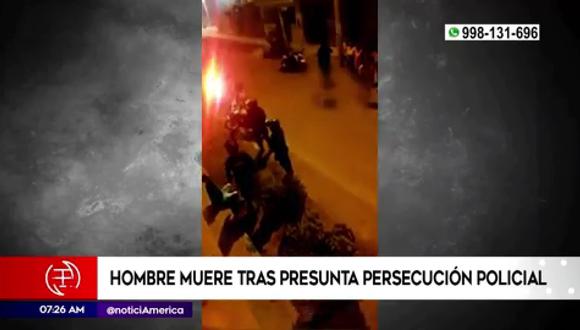 Persecución policial deja una persona muerta en SMP. (Foto: América Noticias)