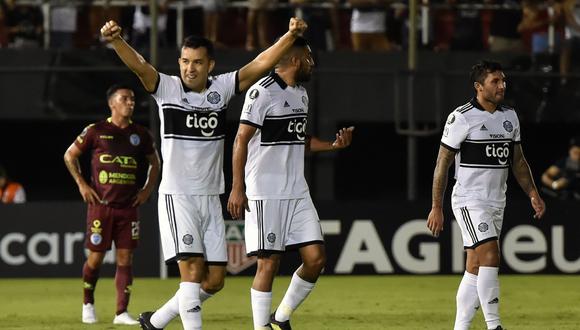 Olimpia, con doblete de Camacho, venció 2-1 a Godoy Cruz por la Copa Libertadores 2019. (Foto: AFP)