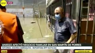 SMP: gran aniego inunda viviendas y negocios en urbanización Palao | VIDEO