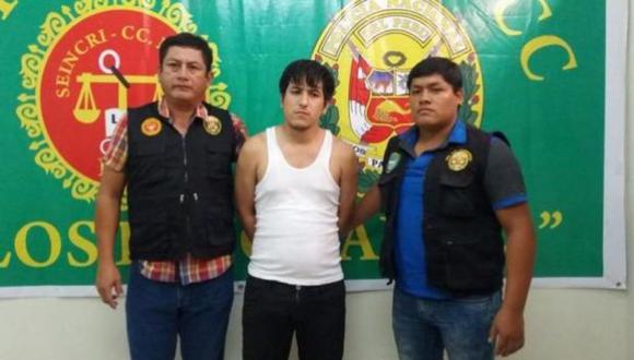 Jean Carlos Castro Bazán fue capturado en febrero de 2017 en Chiclayo. (PNP)