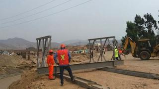 Comienza instalación de puente bailey en río Huaycoloro