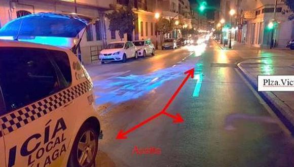 Una de las imágenes del peculiar incidente. (Policía Local de Málaga)<br><br>