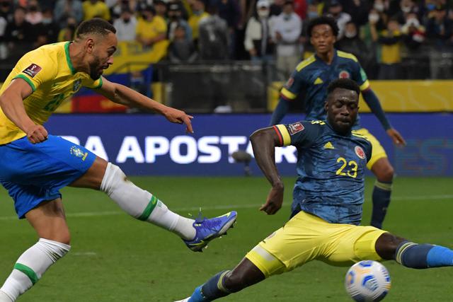 Colombia enfrentó a Brasil por Eliminatorias Qatar | Fuente: AFP
