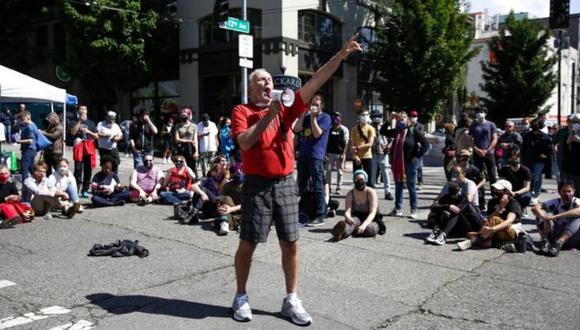 La "zona autónoma" de Seattle está bajo el control de los manifestantes. (Foto: BBC Mundo).