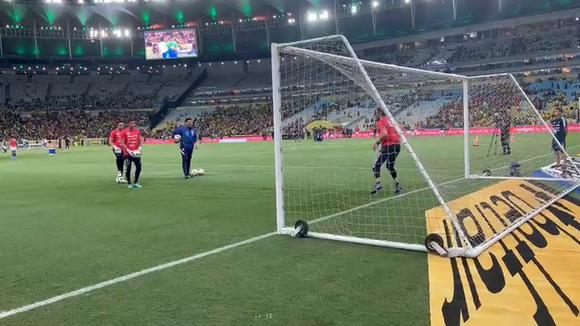Calentamiento de Chile previo al partido contra Brasil por Eliminatorias Qatar 202. Fuente: La Roja