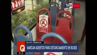 Coronavirus en Perú: marcan asientos de buses para contribuir con el distanciamiento social 