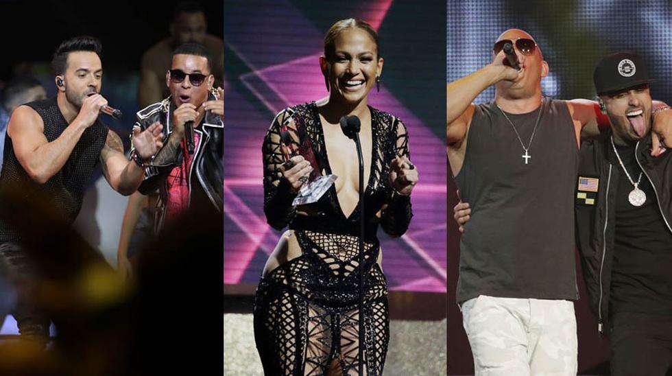 Nicky Jam, JLo, Luis Fonsi, fueron algunas de las estrellas que m&aacute;s brillaron la noche de los Billboard Latino 2017. (Foto: AP)
