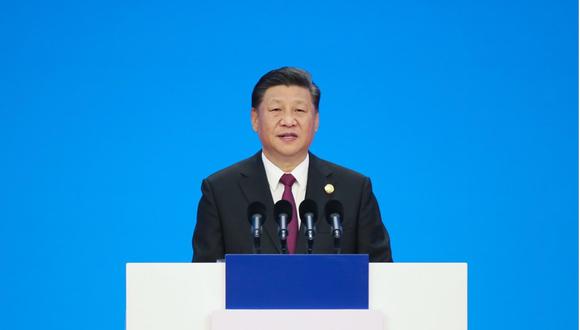 El presidente chino, Xi Jinping, pronuncia un discurso en la ceremonia de apertura de la primera Exposición Internacional de Importaciones de China (CIIE, siglas en inglés), en Shanghai, este de China, el 5 de noviembre de 2018. (Xinhua/Yao Dawei)