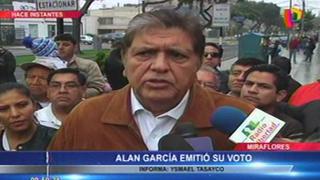 Alan García: "Mi obligación es apoyar con todo a quien gane"