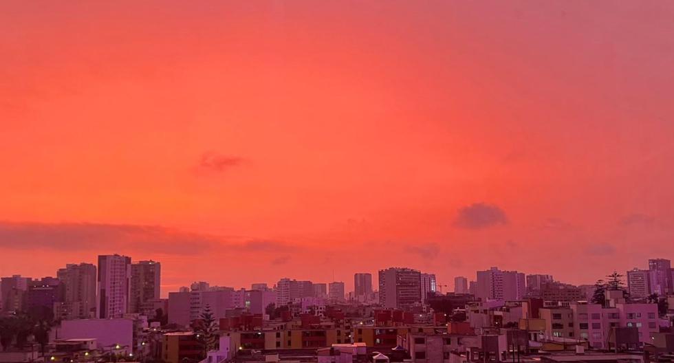 Distritos de la capital presenciaron un cielo rojizo, producto de una serie de sucesos meteorológicos. Foto: Difusión