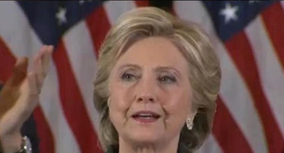 Hillary Clinton lamenta su derrota ante Donald Trump. (Foto: Captura)