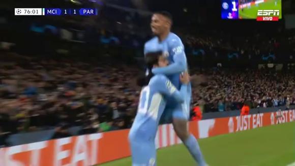 Gabriel Jesús anotó el 2-1 para el Manchester City vs. PSG. (Video: ESPN)