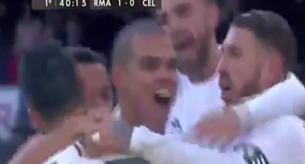 Real Madrid humilló al Celta de Vigo con \'poker\' de Cristiano Ronaldo. (Foto: Captura)