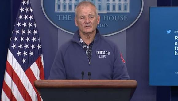 Bill Murray irrumpe en la Casa Blanca para hablar de béisbol