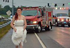 Facebook: novia paramédica atiende emergencia el día de su boda | FOTO