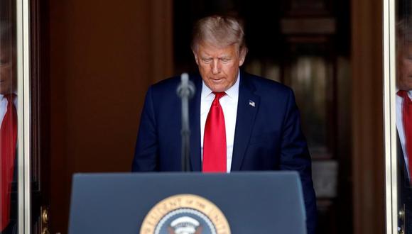 El presidente de Estados Unidos, Donald Trump, llega para una conferencia de prensa en el Pórtico Norte de la Casa Blanca, en Washington, DC, Estados Unidos, el 07 de septiembre de 2020. (EFE / EPA / Yuri Gripas / PISCINA).