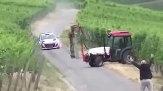 YouTube: Neuville estuvo cerca de chocar con un tractor