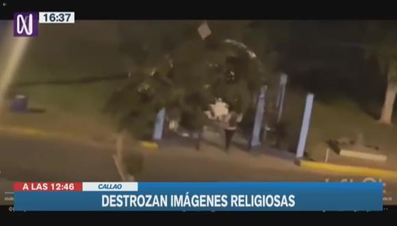 Destrozan imágenes religiosas en el Callao. (Foto: Canal N)