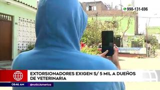 “Por la tranquilidad de tu familia”: extorsionadores exigen S/ 5,000 a dueños de veterinaria | VIDEO