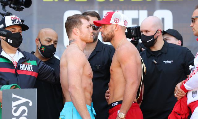 Canelo vs. Saunders: las imágenes del pesaje previo a la pelea | Foto: EFE